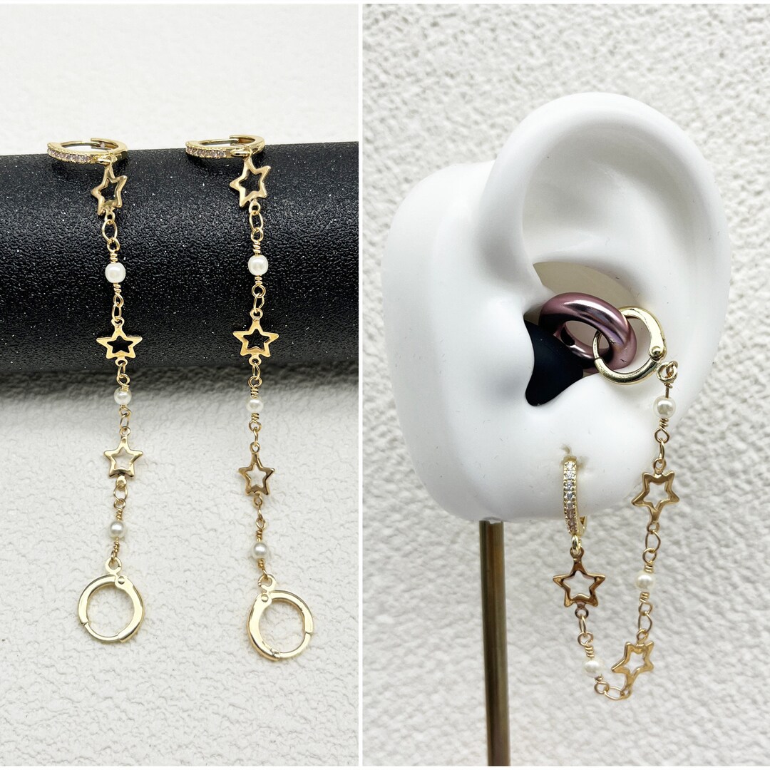 Earrings Suitable for Circular Earplugs, Rhinestones and Star Earrings