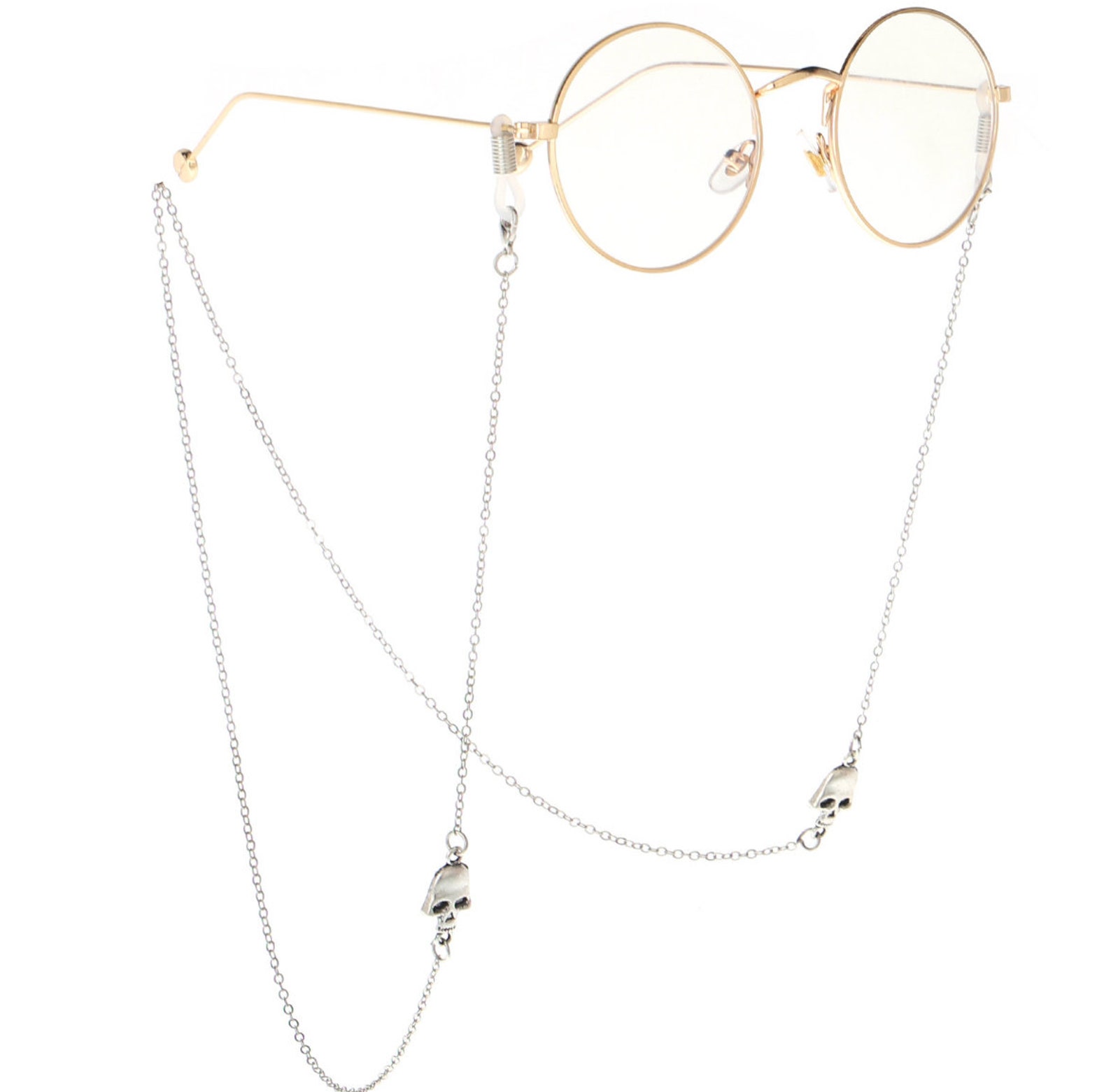 Skull Glasses Chain Silver Glasses Chain Glasses Frame Etsy