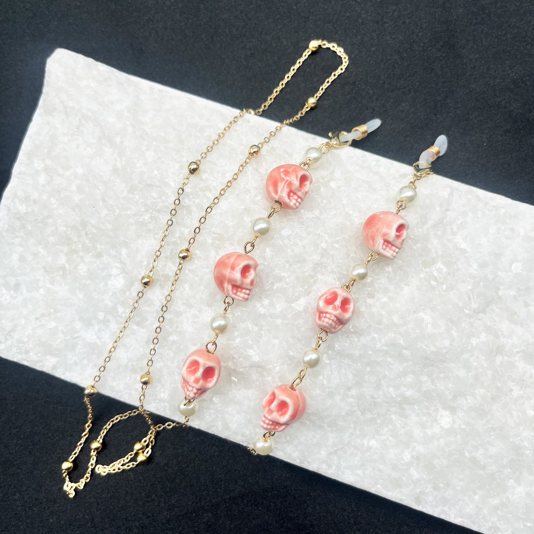 Gothic Skull Glasses Chain/pink Skull Glasses Chain/terrifying Etsy