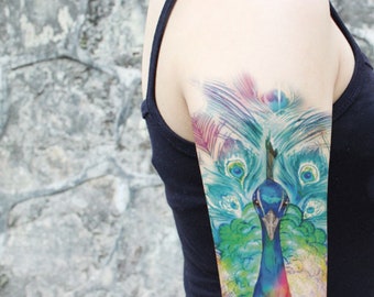 Peacock Leg Tattoo - Etsy New Zealand Peacock Leg Tattoo - Etsy New Zealand