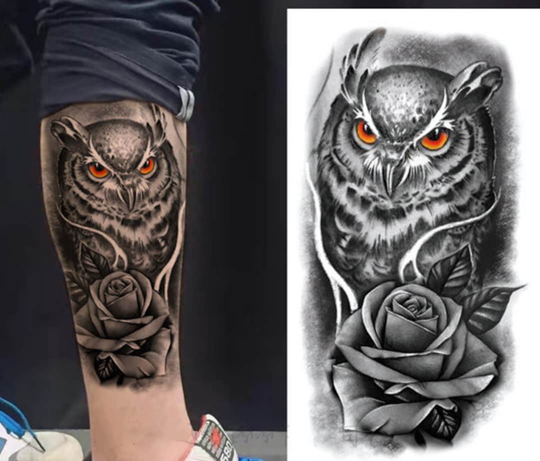 Celtic Great Horned Owl tattoo design  LuckyFish Inc and Tattoo Santa  Barbara