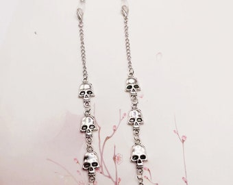 Gothic Skull Skull Lunettes Chaîne suspendue / Lunettes en métal Chaîne / Lunettes Accessoires