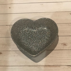 Silber Glitzer Herz Catch-all Schale