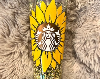 Sunflower Glitter Snow Globe Tumbler