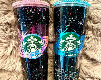 Space/Galaxy Themed Starbucks Snow Globe Glitter Tumbler