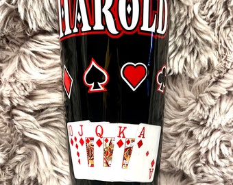 Poker/Texas Hold Em' Themed Tumbler (with or without glitter)