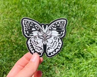 Black & White Butterfly Sticker