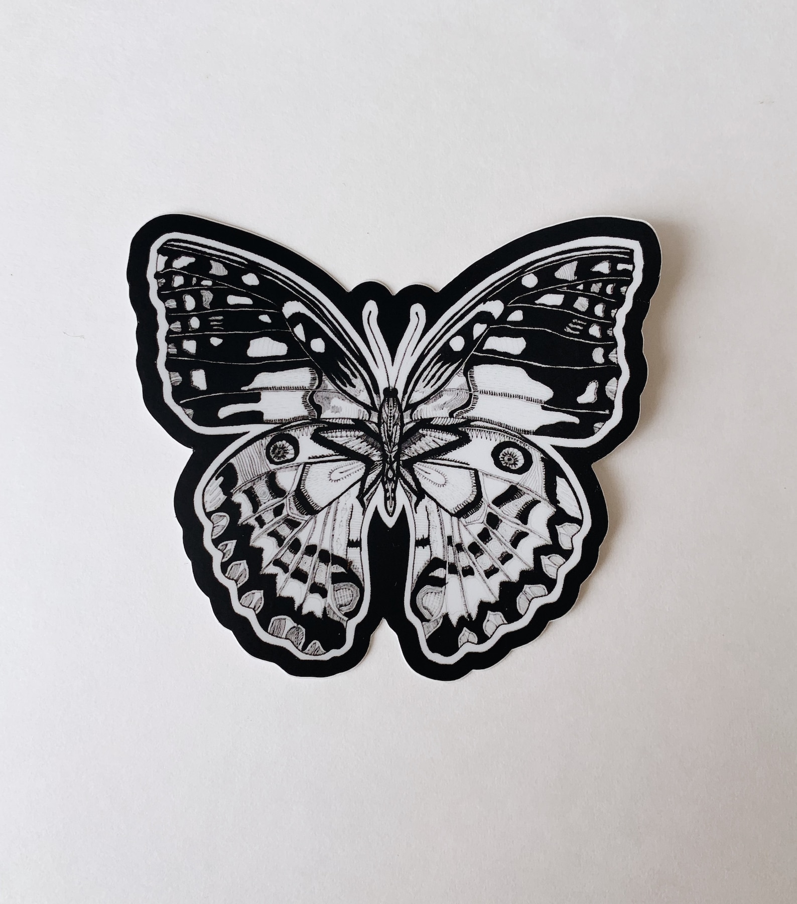 Black & White Butterfly Sticker Etsy