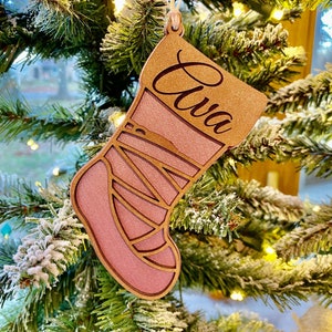 Beautiful Personalized Ballerina Stocking Ornament for the Dancer in Your Life.