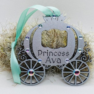 Personalized Princess Carriage, Princess Carriage Ornament, Little Girls Personalized Ornament, Personalized Princess Ornament, Young Girl