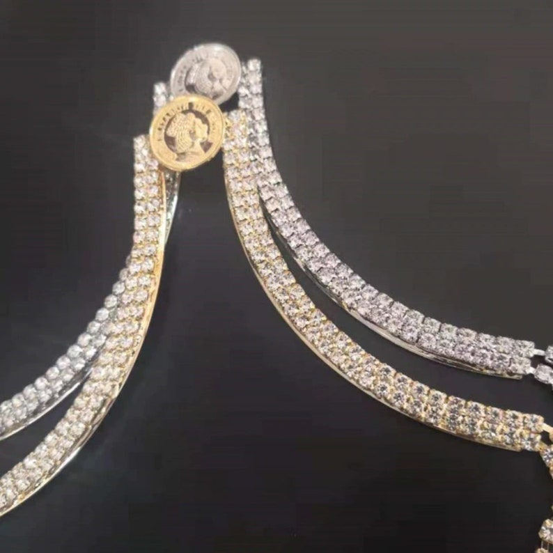 Upscale Chest Bracket Under Bra Sexy Body Jewellery Silver Etsy