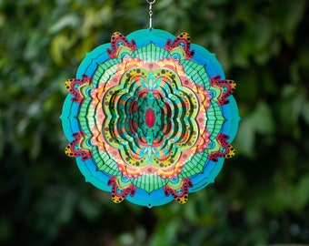 Mandala Wind Spinner - 12 Inches Hanging Garden Spinner for Outdoor Home Decor | Mandala Wind Chimes for Porch Decoration, Free Shipping
