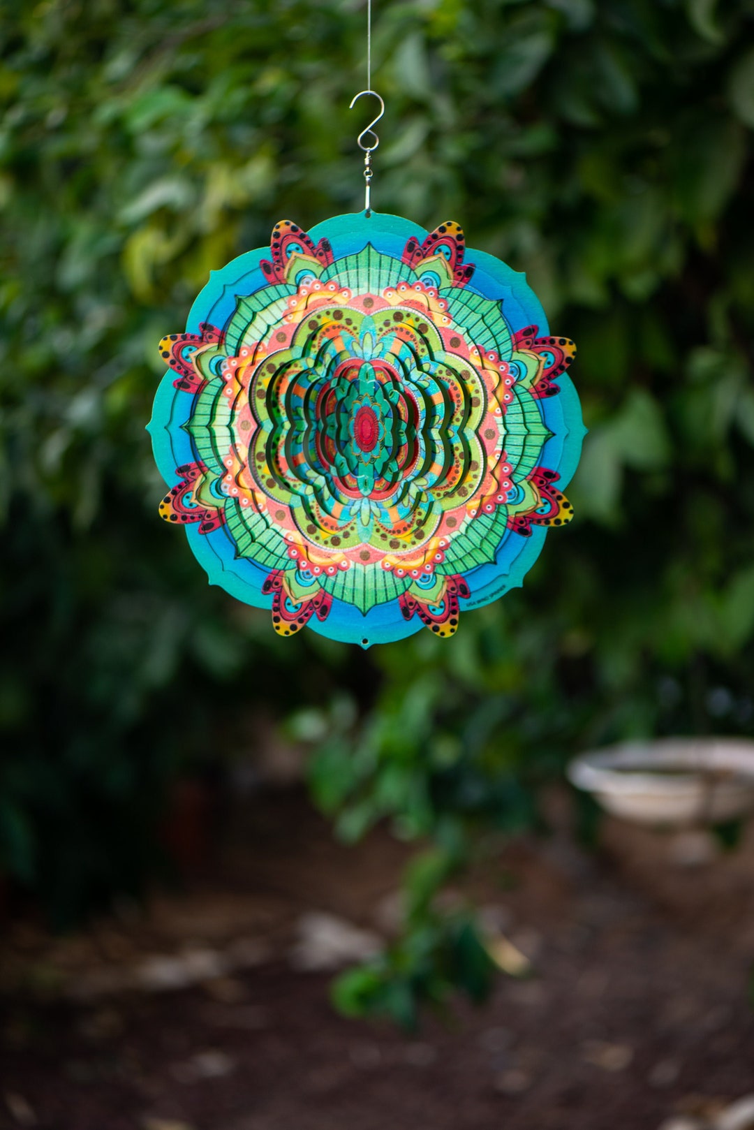 Mandala Wind Spinner 12 Inches Hanging Garden Spinner for Outdoor Home