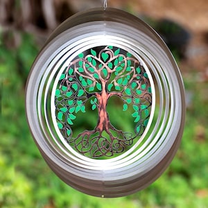 Tree Of Life HANGING WIND SPINNER, Maximalist Decor, Spinner Ornament, Kinetic Wind Spinner, Stainless Steel Outdoor Decoration