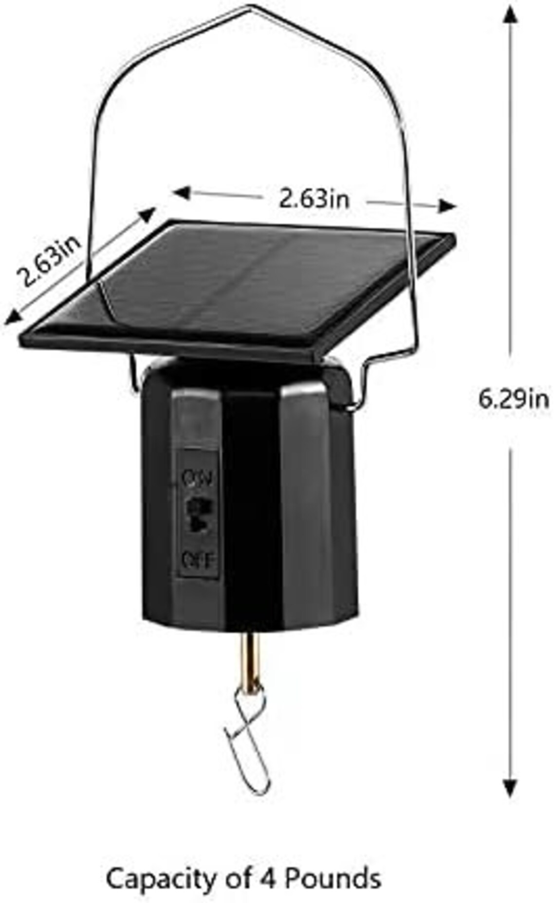 Solar Powered Wind Spinner Motor Hanging Outdoor Decor With Flexible Design For Garden Yard Chimes Black