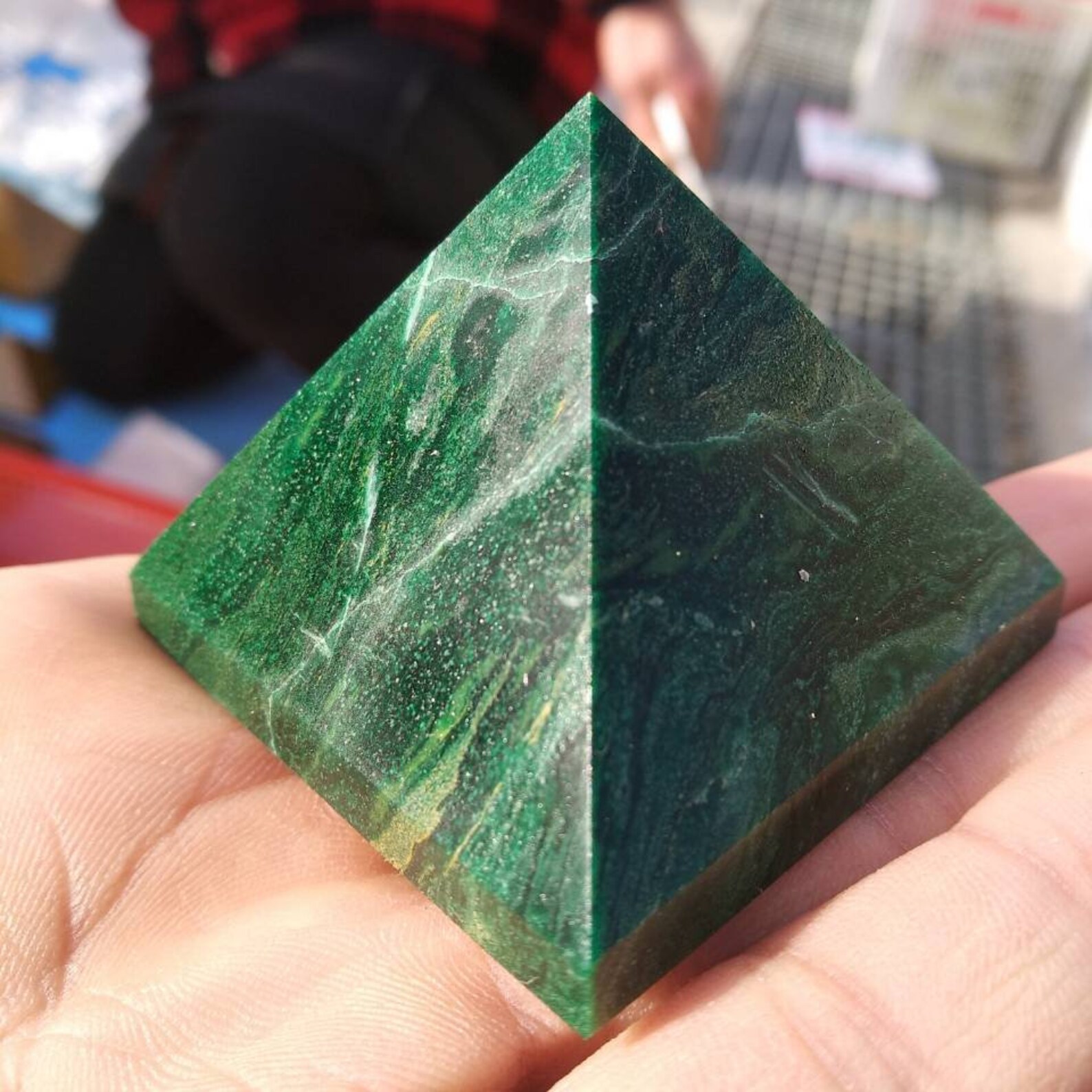 African Green pine jade Pyramid 50mm Stone of Powerful Etsy