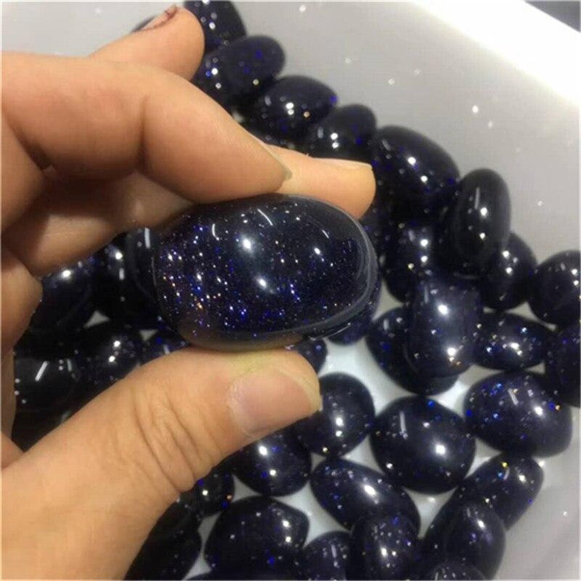 Blue Sandstone Tumbled Stones Natural Quartz Crystals Gems Etsy
