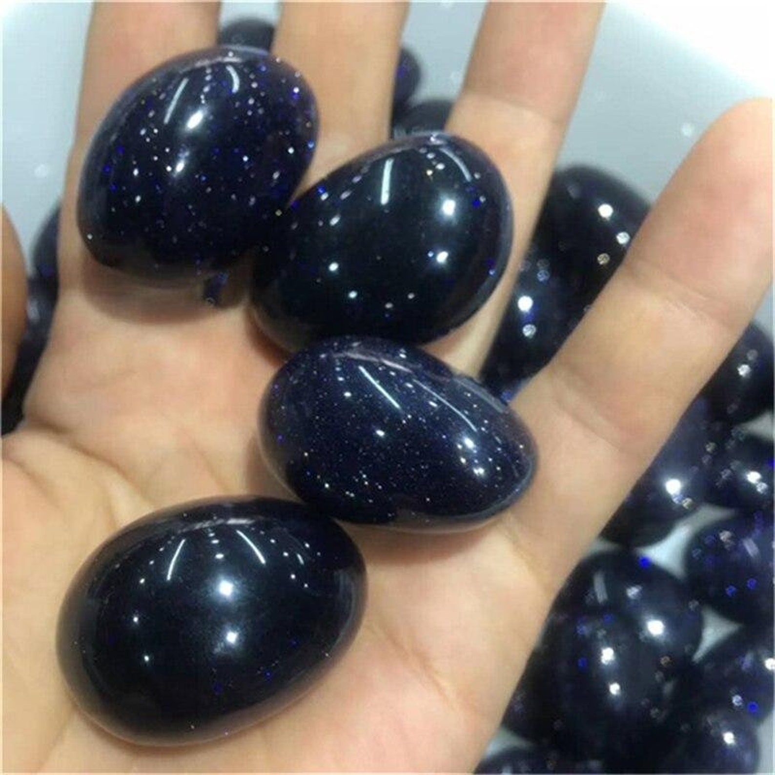 Blue Sandstone Tumbled Stones Natural Quartz Crystals Gems Etsy