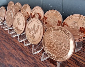 12pc 1oz Copper Coin Set - Entire Flora & Fauna Series or Choose your 12 1oz Copper GWB Coins!