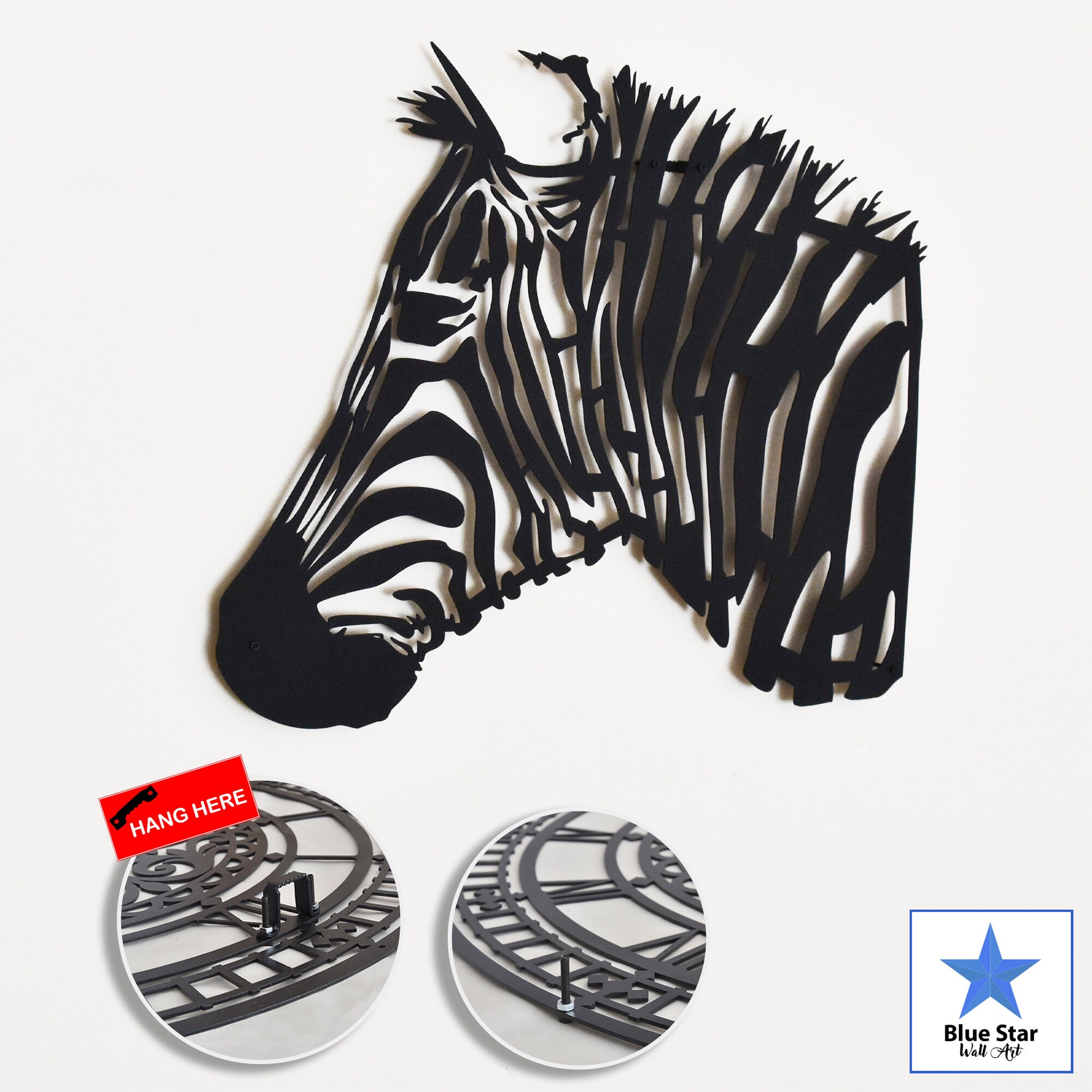 Zebra Metal Wall Art Metal Animal Wall Art Wildlife Wall Etsy