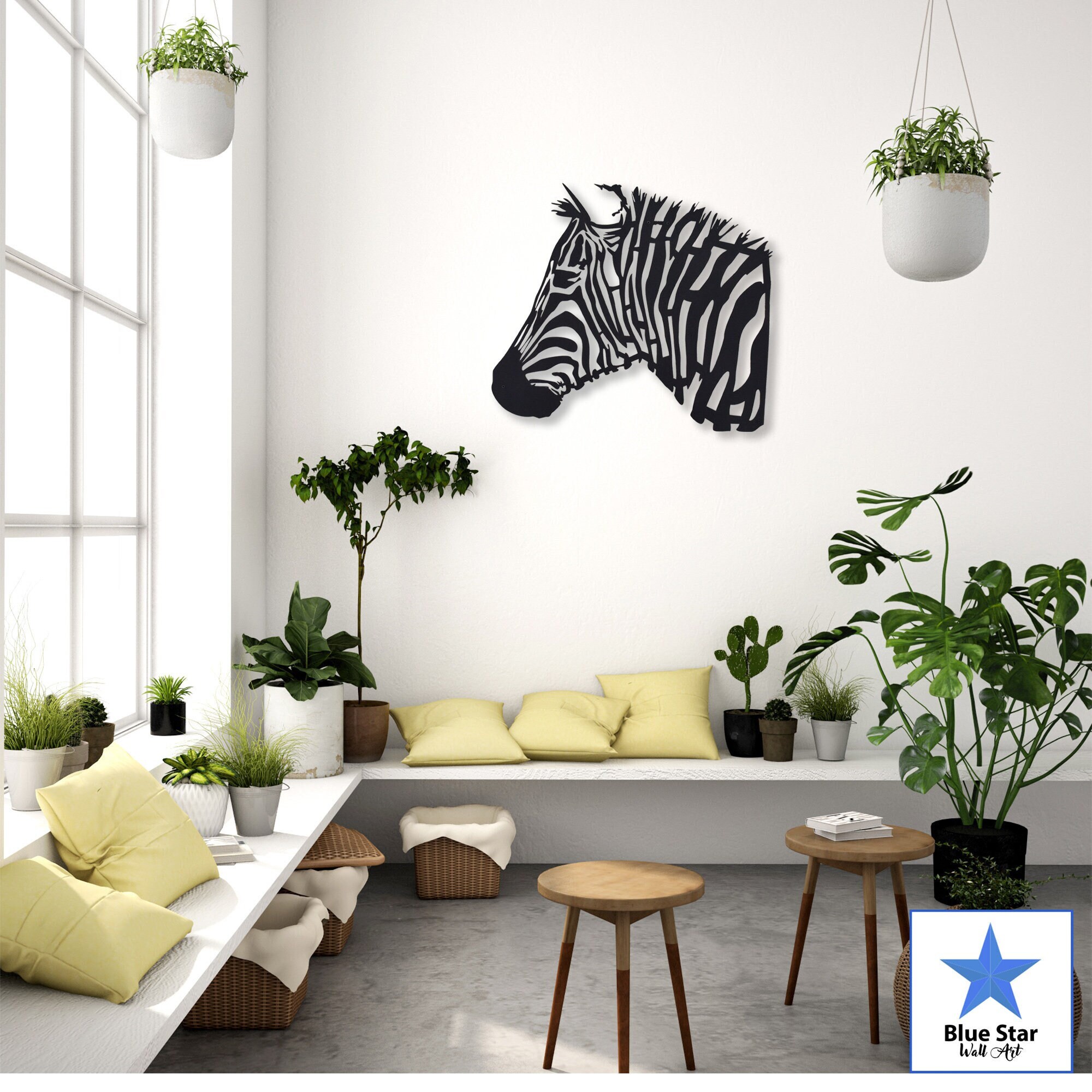 Zebra Metal Wall Art Metal Animal Wall Art Wildlife Wall Etsy