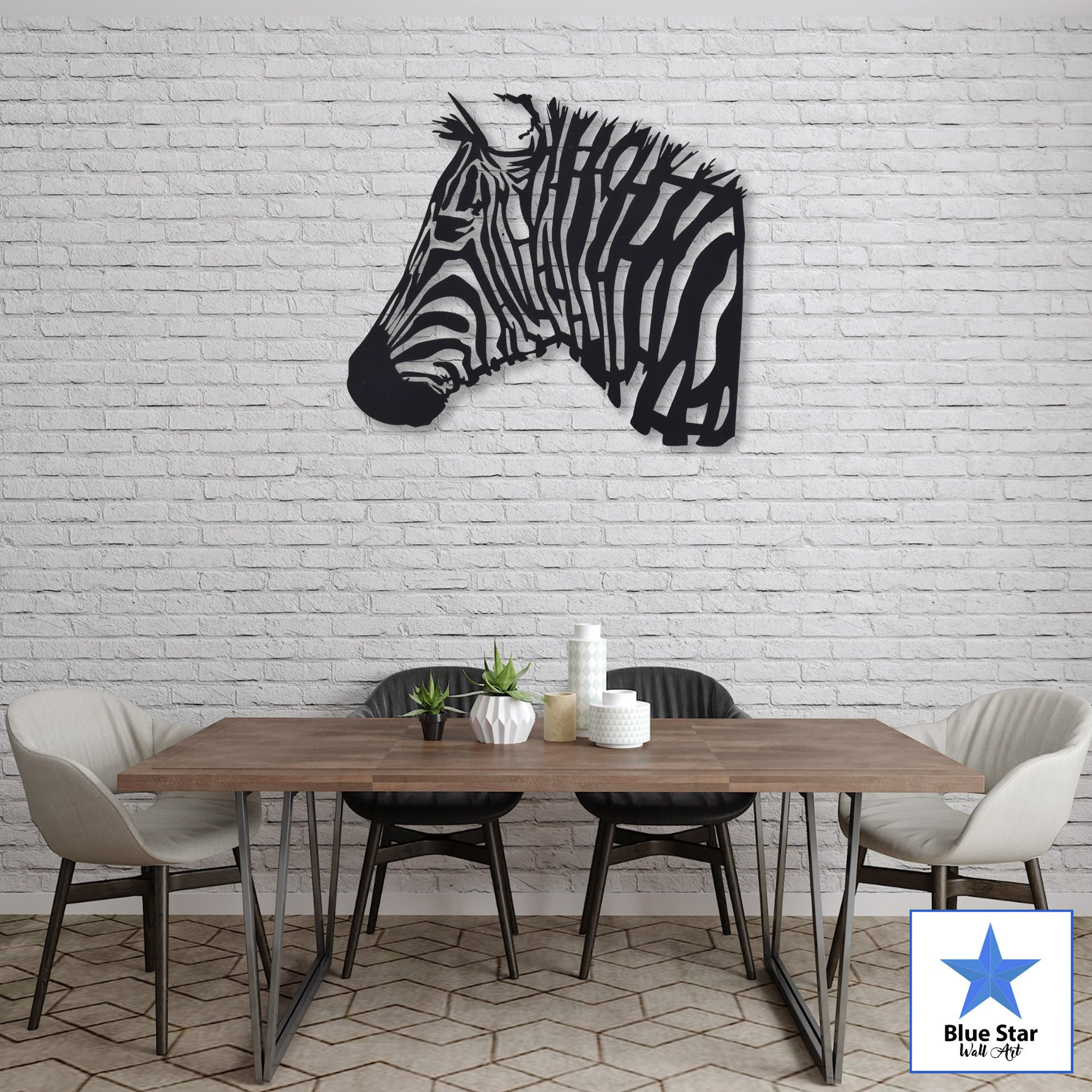 Zebra Metal Wall Art Metal Animal Wall Art Wildlife Wall Etsy