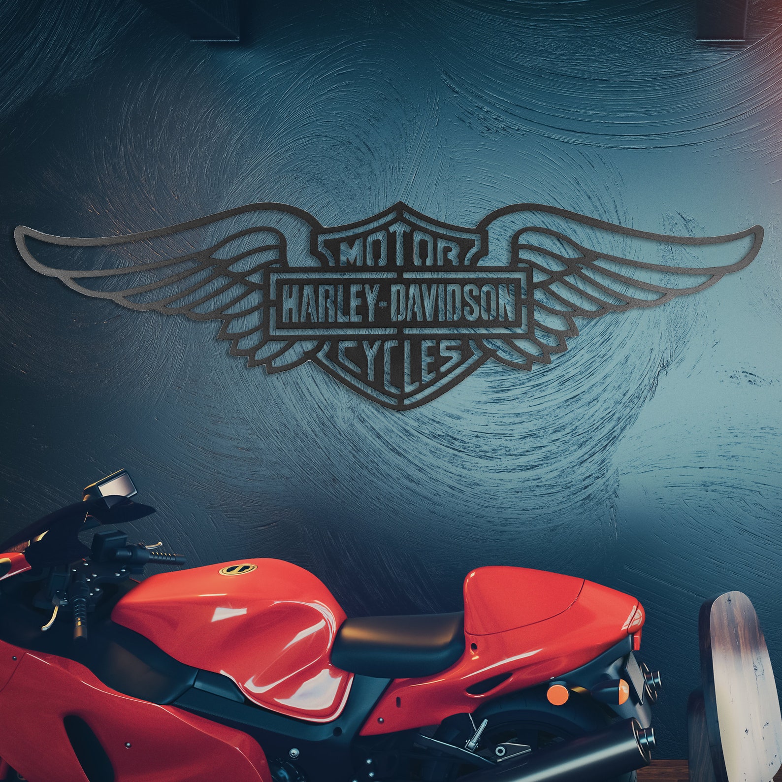 Harley Davidson Metal Sign Metal Wall Art Wall Decor Harley Etsy