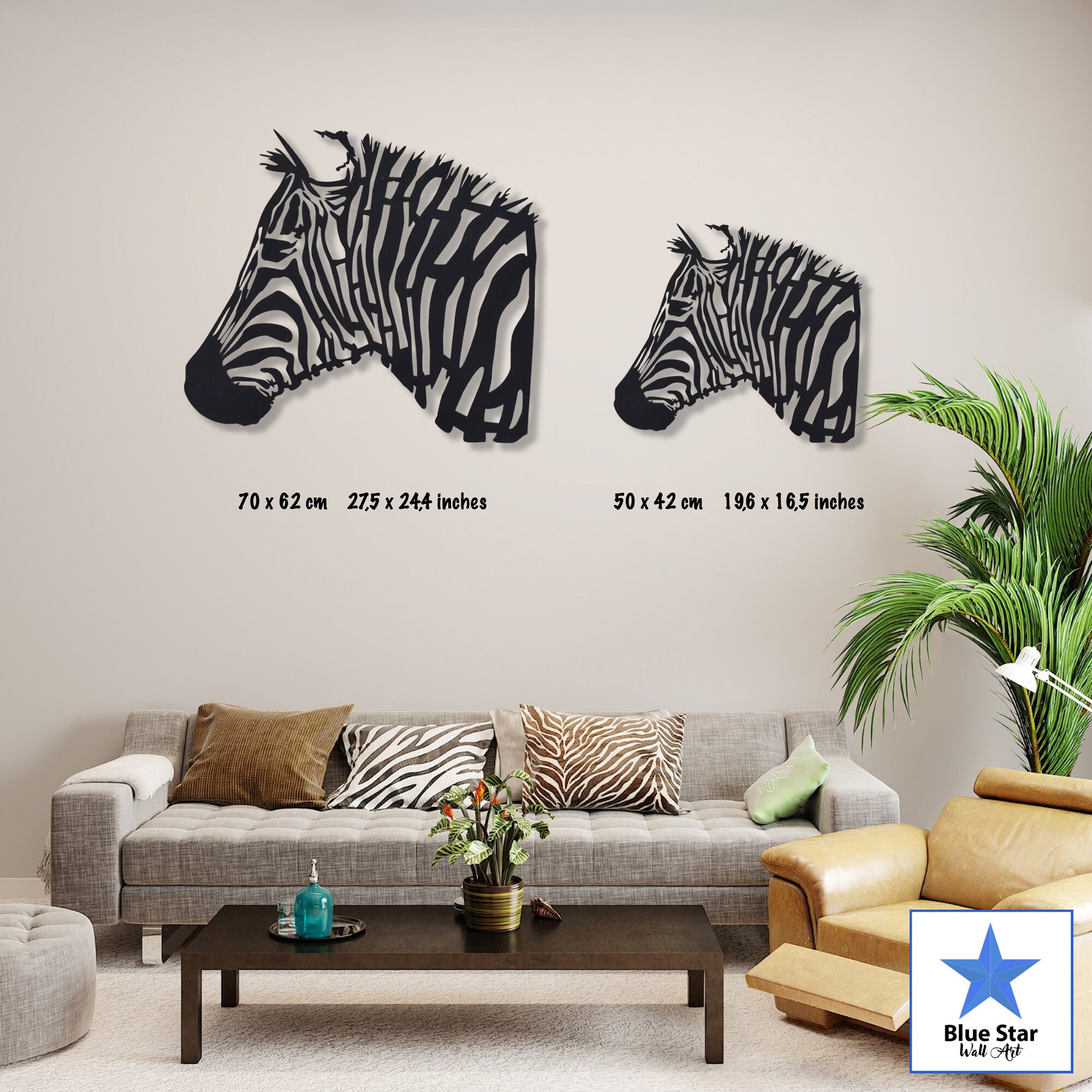 Zebra Metal Wall Art Metal Animal Wall Art Wildlife Wall Etsy