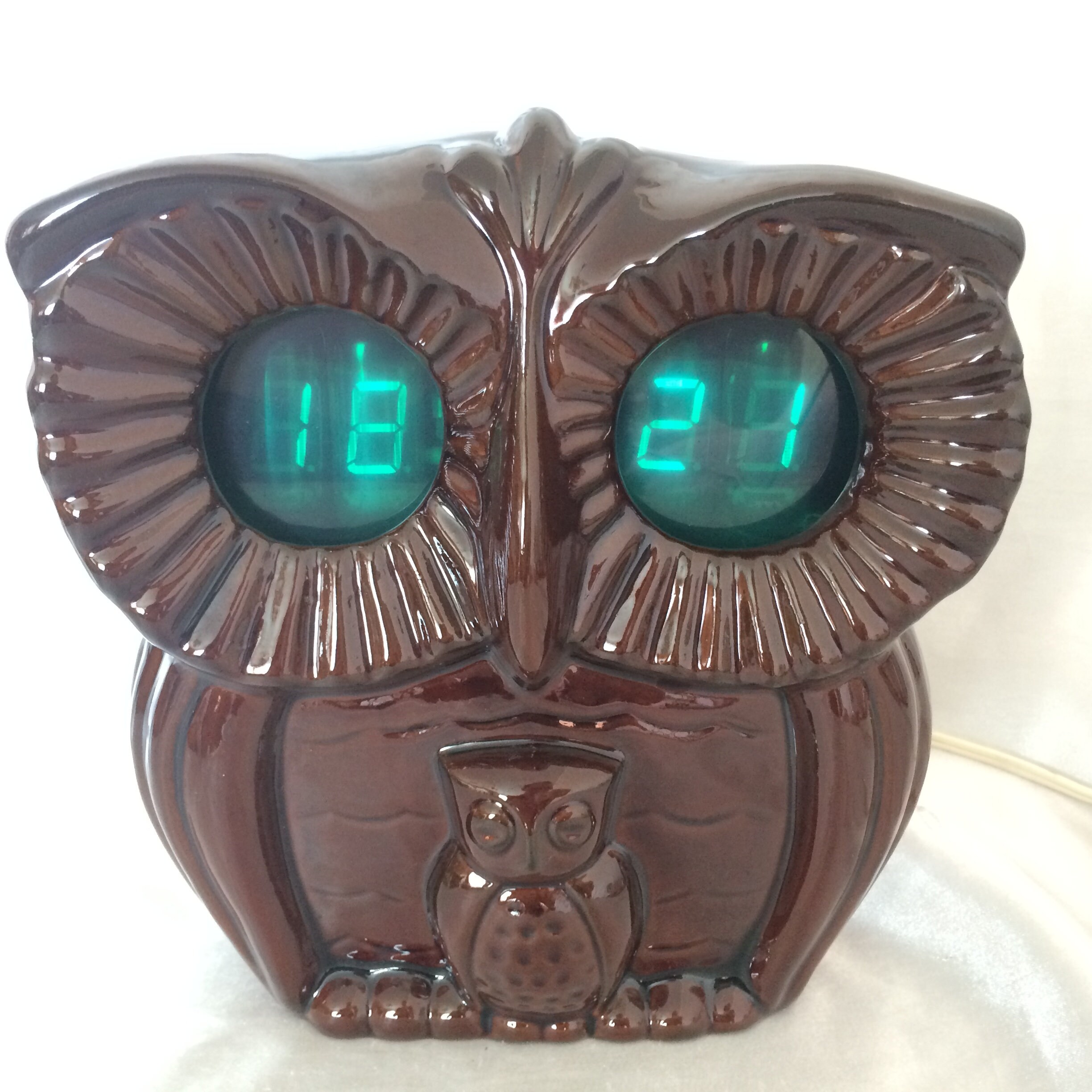 Vintage Elektronika 01 Ceramic Owl VFD Wall Alarm Clock USSR Etsy