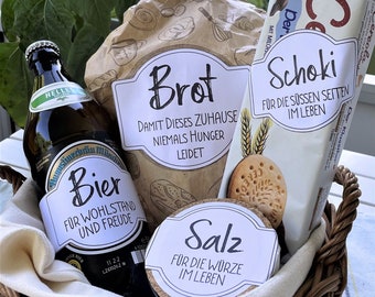 For beer lovers at the inauguration: labels salt, bread, BEER, chocolate | Housewarming gift | DOWNLOAD