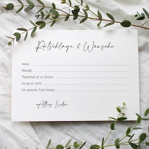 Karte Ratschläge und Wünsche für das Ehepaar | Hochzeit Deko | Hochzeitsfeier | Gastgeschenk | Wedding | Boho Hochzeit | Advice & Wishes