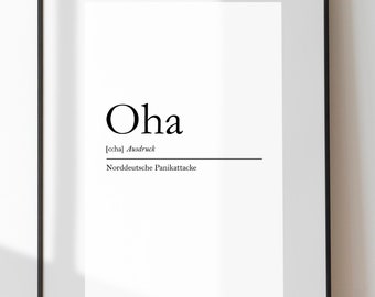 Definition Sign: Oha | Lustiges Poster | Printable | Posterdruck | Digitaldruck | Wall Art | Download