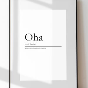 Definition Sign: Oha | Funny Poster | Printable | Poster Print | Digital printing | Wall Art | Download