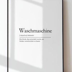 Washing machine definition | Funny poster | Printable | Poster print | Digital print | Wall art | Download
