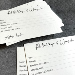 Consigli e auguri per gli sposi | Biglietti dal design elegante con consigli per la coppia | Decorazione per matrimoni | Matrimonio | Nozze