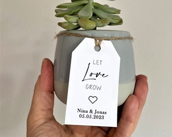 Personalized pendant "Let love grow" | Let love grow | Wedding + name bride and groom with date | Boho wedding