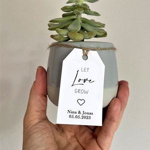 Personalisierter Anhänger "Lasst Liebe wachsen" | Let love grow | Wedding + Name Brautpaar mit Datum | Boho Hochzeit