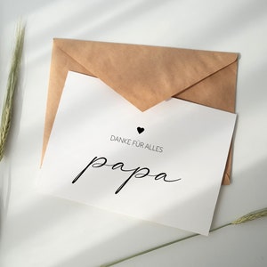 KARTE: Vatertag Geschenk | Danke für alles Papa | Karte Vatertag mit Umschlag