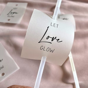 50 Hochzeits-Etiketten Für Wunderkerzen & Knicklichter - Lasst Unsere Liebe Leuchten!