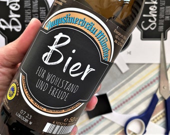 For beer lovers at the inauguration: black labels salt, bread, BEER, chocolate | Housewarming Gift | DOWNLOAD