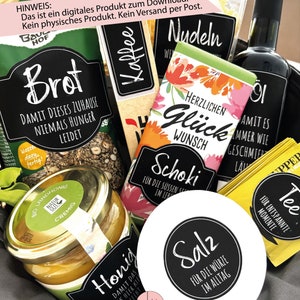 Salt, bread, wine, chocolate, and more | Label DOWNLOAD | Housewarming gift | Topping-out ceremony bread salt | Housewarming gift | PDF file