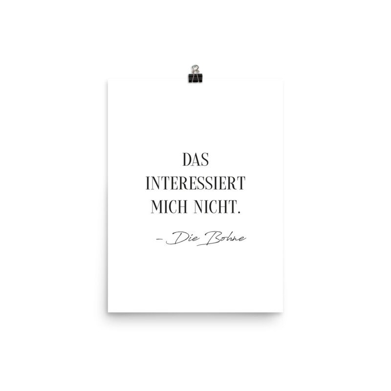 POSTER Das interessiert mich nicht. Die Bohne Poster mit Etsy