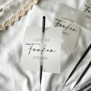 “Let the sparks fly” signs for sparklers | Wedding decoration