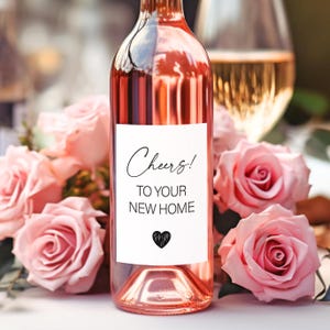 Wine bottle label for the housewarming gift for DOWNLOAD
