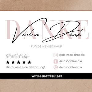 DESIGNVORLAGE: Danke für deinen Einkauf | Editierbare Dankeskarte | Dankeskarte zum Bearbeiten