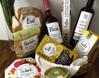 Housewarming gift | Topping-out ceremony bread salt | Housewarming gift | PDF file with signs for bread, salt, wine, coffee, pasta, and much more.