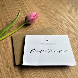 KARTE Muttertag mit Umschlag | Karte für Muttertag | Danke Mama | Grußkarte Muttertag