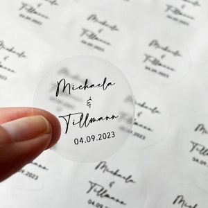 Wedding stickers transparent | Wedding labels | Guest gift stickers | Wedding Stickers | round sticker