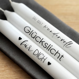 Candle tattoos with sayings | Candle stickers on water slide film DIN A4 | Decorate candles | Gift for your favorite person