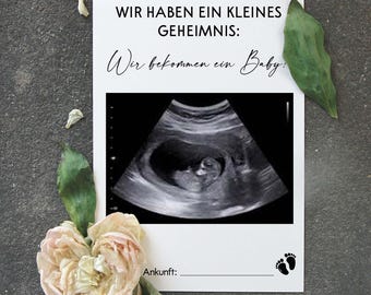 Karte Baby | Wir bekommen ein Baby | Ankündigung Schwangerschaft | Ich bin schwanger | Karte Geburt